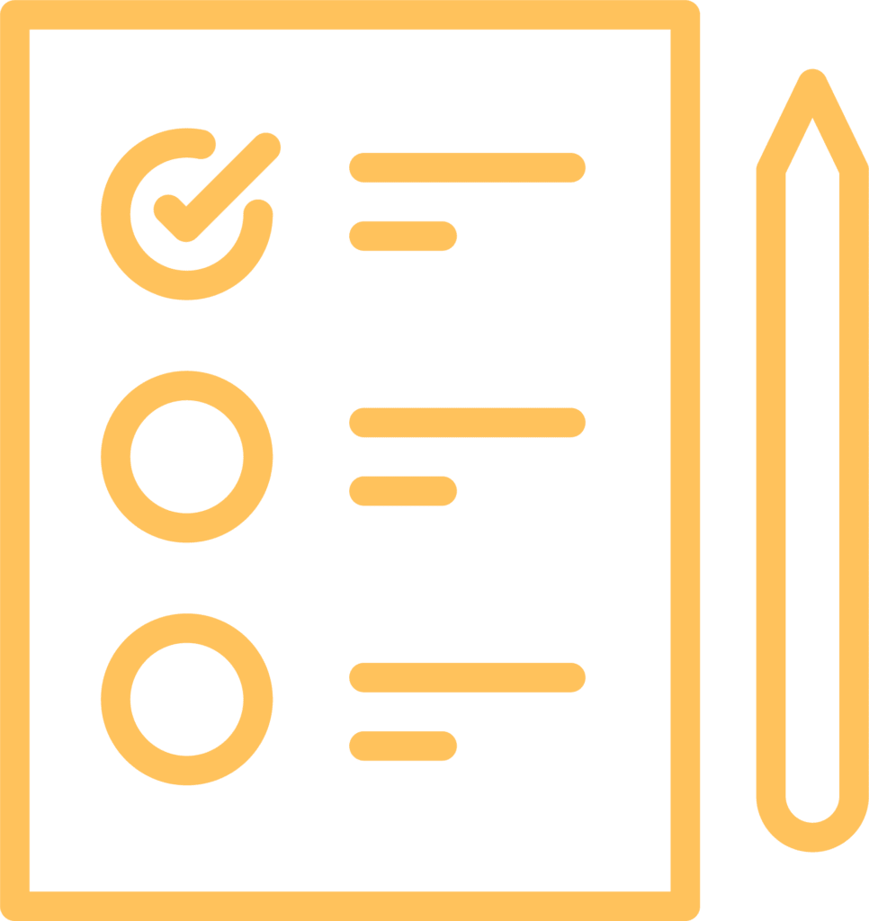 Form icon representing filling out a patient intake form.